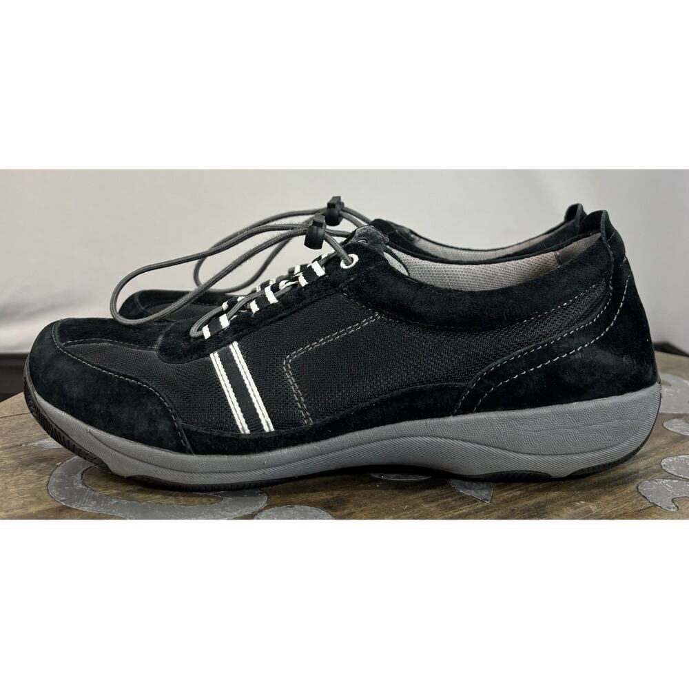 Dansko Helen Sneakers Womens 41 US 10 Black Suede Mesh Comfort Bungee